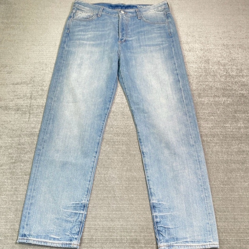 Outerknown Jeans Women 30 Blue Fillmore Boyfriend Classic Button Fly Whiskering
